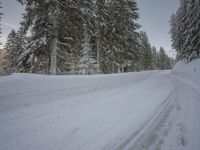 Snow Covered Mountain Road in the Swiss Alps 002