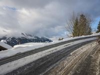Snow Covered Mountain Road in Winter 003