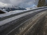 Snow Covered Mountain Road in Winter 004
