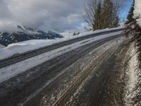 Snow Covered Mountain Road in Winter 005