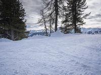 Snow Covered Path in the Alps, Switzerland