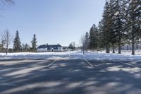 Snow Covered Residential Area in Ontario during Winter