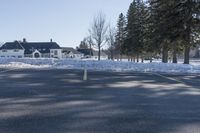 Snow Covered Residential Area in Ontario during Winter