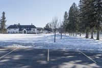 Snow Covered Residential Area in Ontario during Winter