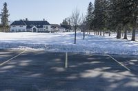 Snow Covered Residential Area in Ontario during Winter