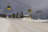 Snow Covered Road in Canada under a Gloomy Sky