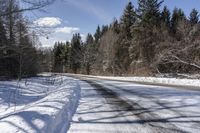 Snow Covered Road in Canada, Ontario