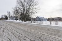 Snow Covered Road in the Canadian Countryside