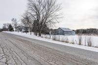 Snow Covered Road in the Canadian Countryside