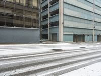 Snow Covered Road in Detroit Art District