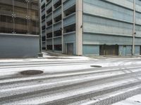 Snow Covered Road in Detroit Art District