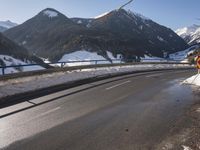 Snow Covered Road in Germany's Mountain Pass