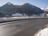 Snow Covered Road in Germany's Mountain Pass