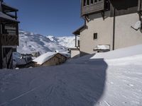 Snow Covered Road in a Mountain Landscape: French Alps