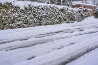 Snow Covered Road with Residential Buildings in Toronto