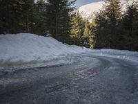 Snow Covered Road in the Swiss Alps - Winter