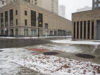 the city's street is covered in snow from heavy rains, which may be expected to hit the area for several days