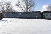 Snow-Covered Train Track in Toronto, Ontario