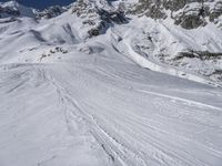 Snowy Alps in France, Europe: Skiing