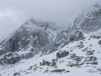 Snowy Alps Landscape with Mount Blanc in France