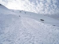 there is no image to provide an impression for as the image is showing, here is a ski track in the snow