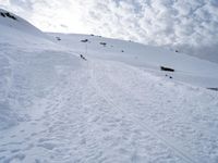 there is no image to provide an impression for as the image is showing, here is a ski track in the snow