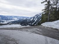 Snowy Alps Mountain Pass in Germany and Switzerland