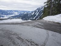 Snowy Alps Mountain Pass in Germany and Switzerland