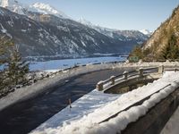 Snowy Alps Switzerland Winding Road