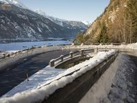 Snowy Alps Switzerland Winding Road