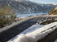 Snowy Alps Switzerland Winding Road