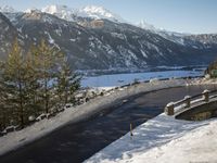 Snowy Alps Switzerland Winding Road