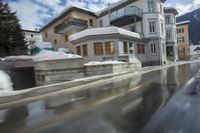 Snowy Alps Winter Landscape: A Villa with Classic Architecture