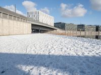 Snowy Bridge in Berlin City