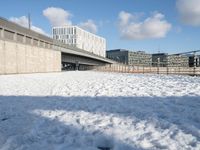 Snowy Bridge in Berlin City