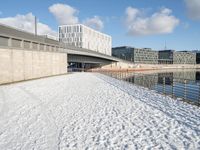 Snowy Bridge in Berlin City