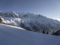 Snowy Landscape in a Mountain Range of Europe