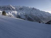 Snowy Landscape in a Mountain Range of Europe