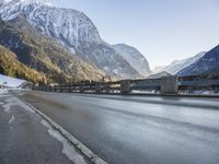 Snowy Mountain Pass in the Alps, Europe