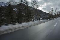 Snowy Mountain Pass in the Alps, Switzerland