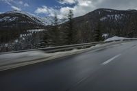 Snowy Mountain Pass in the Alps, Switzerland