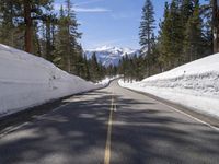 Snowy Mountain Pass in California: A Daytime View