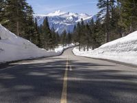 Snowy Mountain Pass in California: A Daytime View