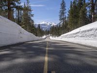 Snowy Mountain Pass in California: A Daytime View
