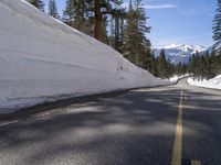 Snowy Mountain Pass in California: A Daytime View