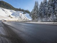 Snowy Mountain Pass in Europe's Alps