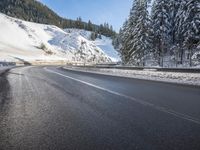 Snowy Mountain Pass in Europe's Alps