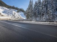 Snowy Mountain Pass in Europe's Alps