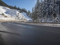 Snowy Mountain Pass in Europe's Alps