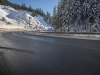 Snowy Mountain Pass in Europe's Alps